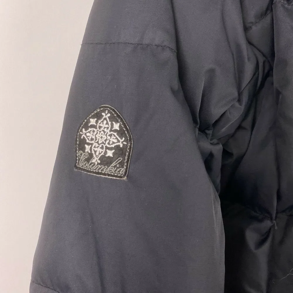 Columbia Black Puffer Down Feather Jacket Winter - Picture 7 of 8